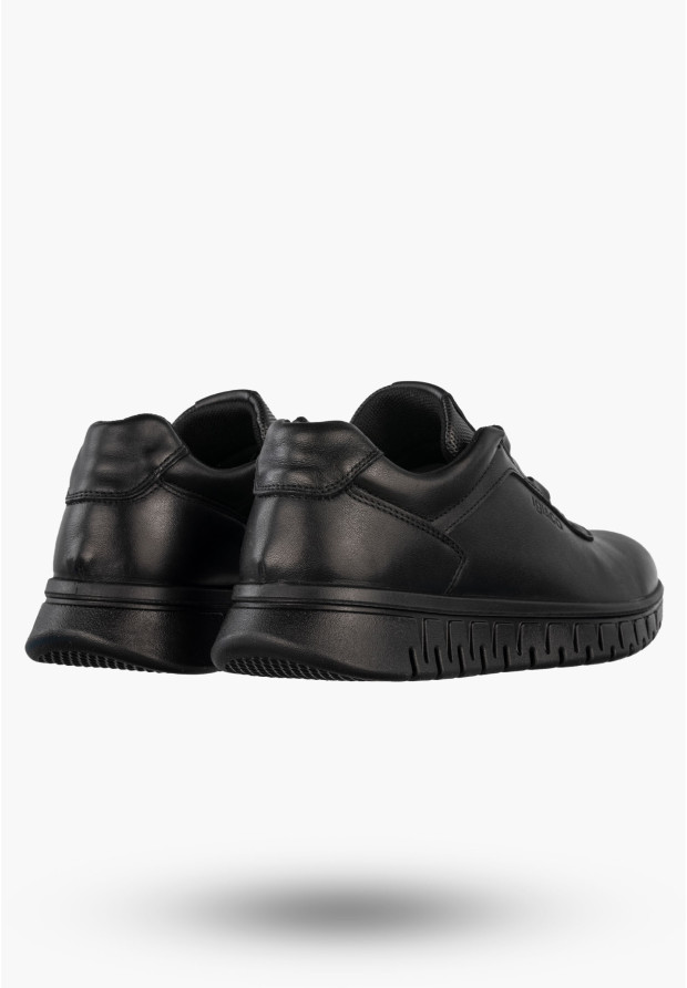 Sneakersy Męskie Skórzane Buty Sportowe Wygodne Półbuty Czarne IGI&CO 8618800