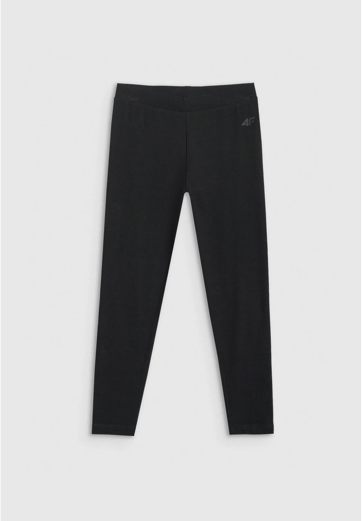 Legginsy Dziewczęce Spodnie 4F Bawełniane Klasyczne Czarne 4FJWAW25TTIGF247