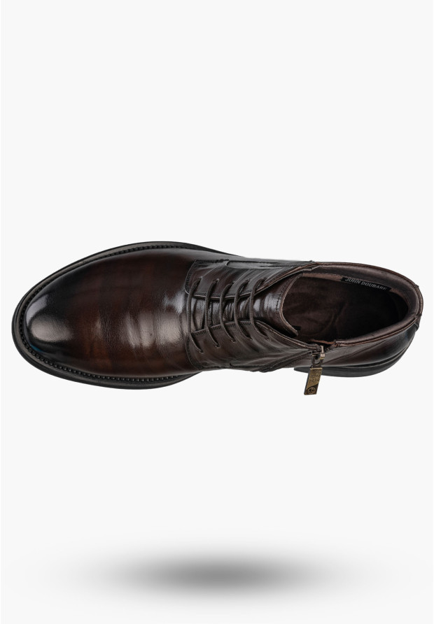 Buty Męskie JOHN DOUBARE Skórzane Botki Trzewiki Eleganckie Brązowe V61B-13-132