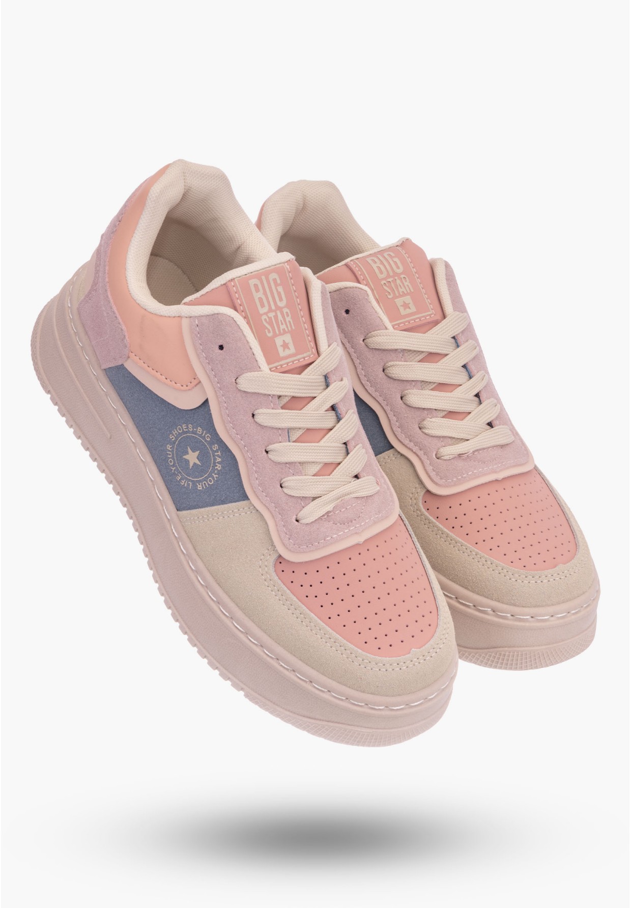 Sneakersy Damskie BIG STAR Beżowe MM274233