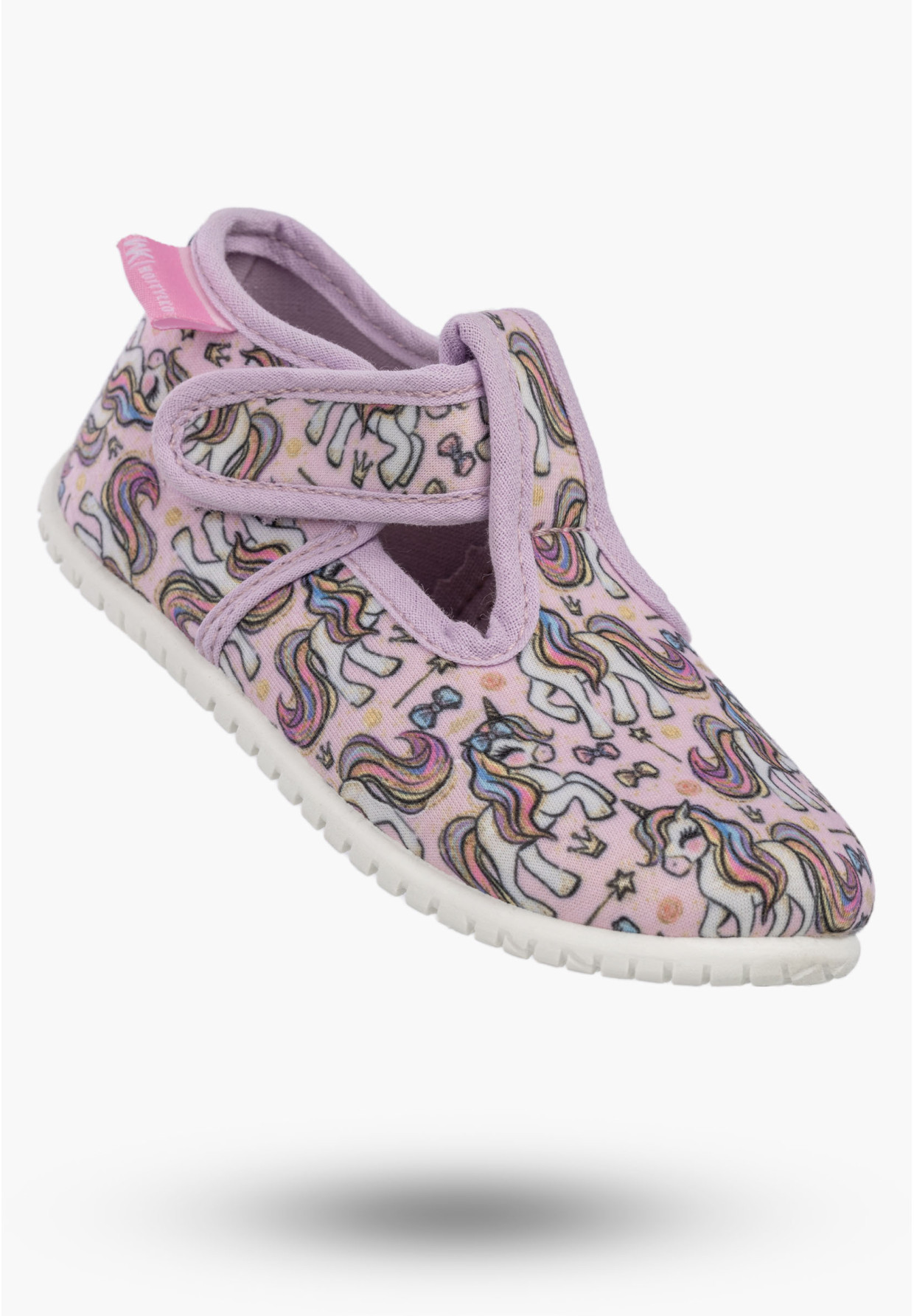 Kapcie Dziecięce Na Rzepy Barefoot Buty Lekkie Skórzana Wkładka Wojtyłko Różowe