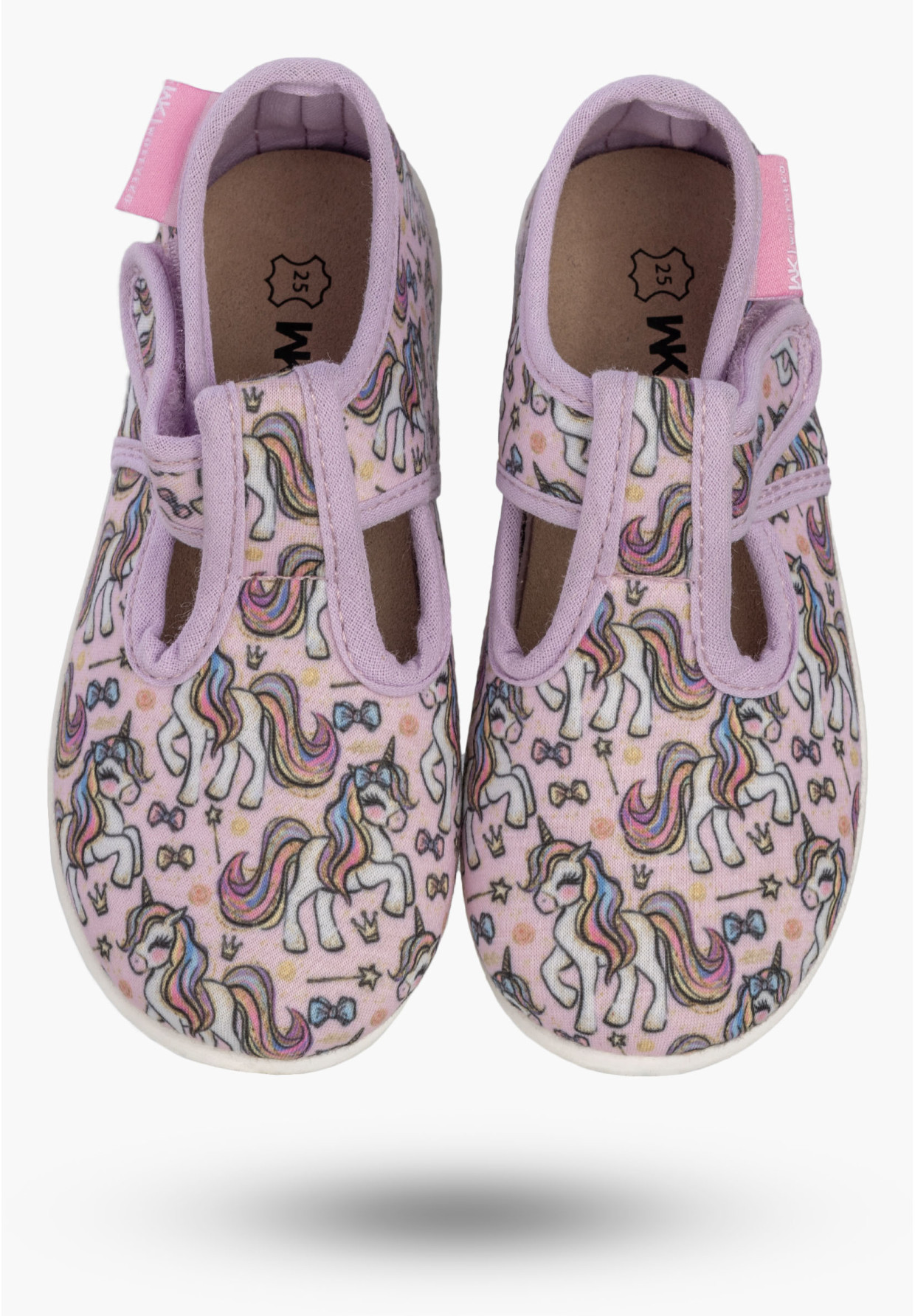 Kapcie Dziecięce Na Rzepy Barefoot Buty Lekkie Skórzana Wkładka Wojtyłko Różowe