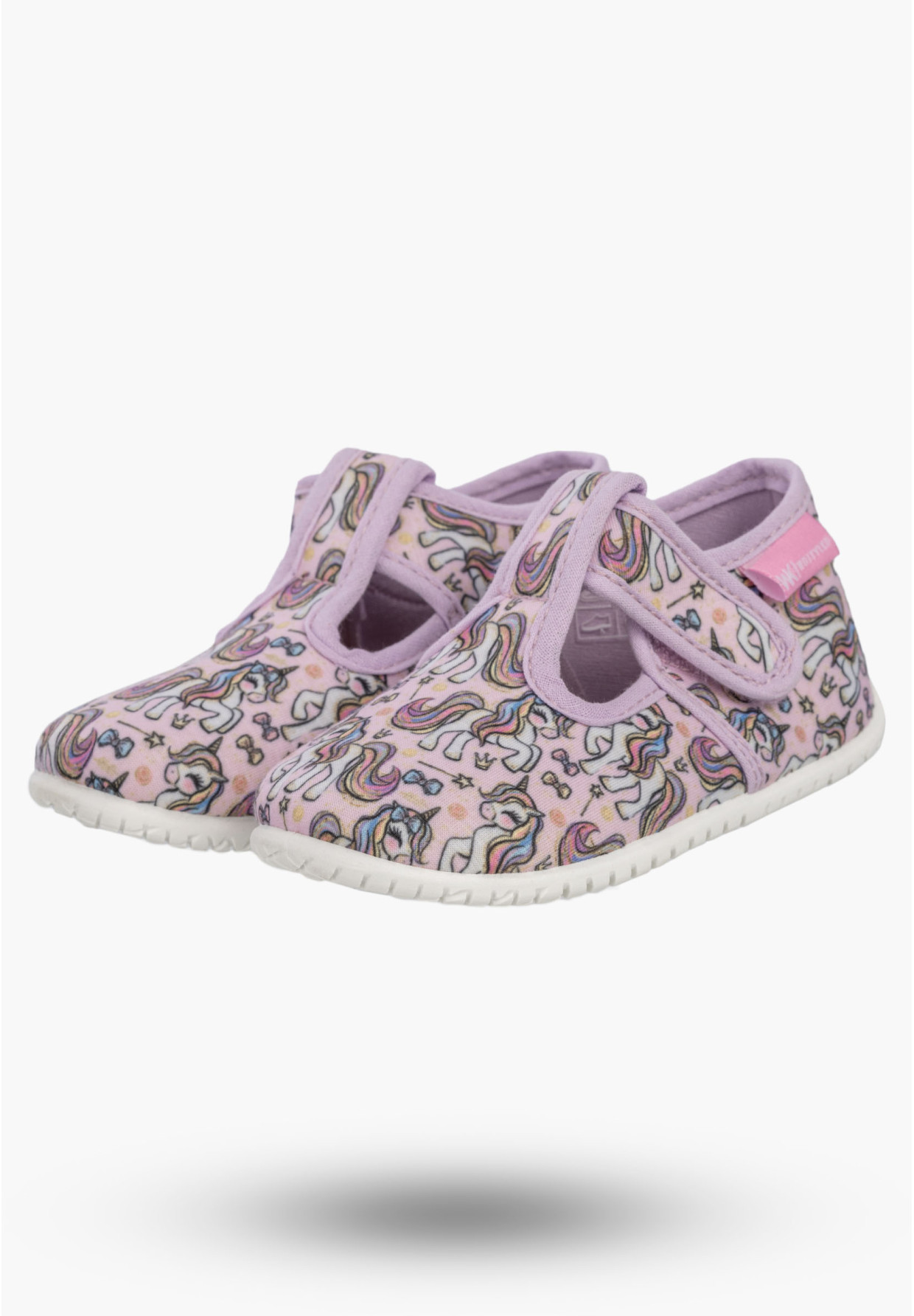 Kapcie Dziecięce Na Rzepy Barefoot Buty Lekkie Skórzana Wkładka Wojtyłko Różowe