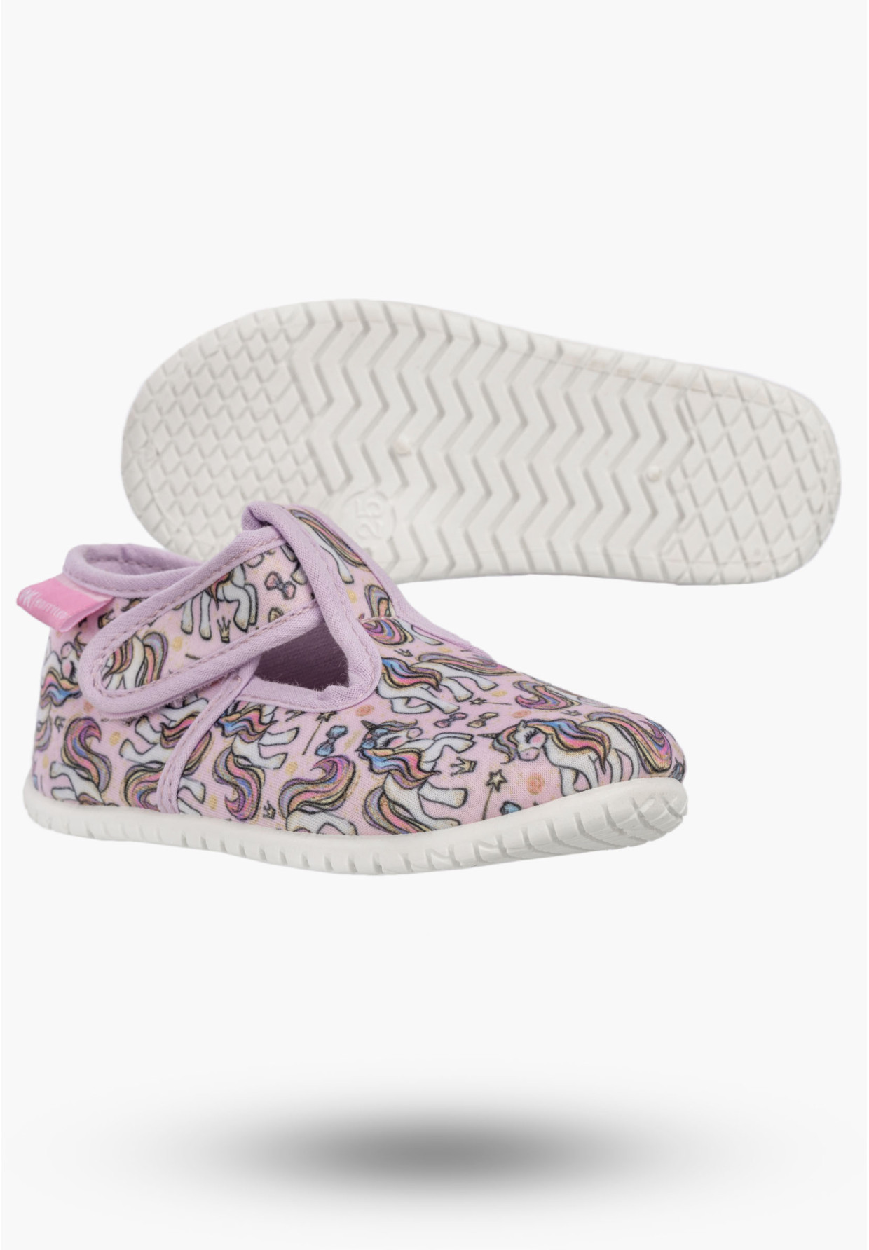 Kapcie Dziecięce Na Rzepy Barefoot Buty Lekkie Skórzana Wkładka Wojtyłko Różowe