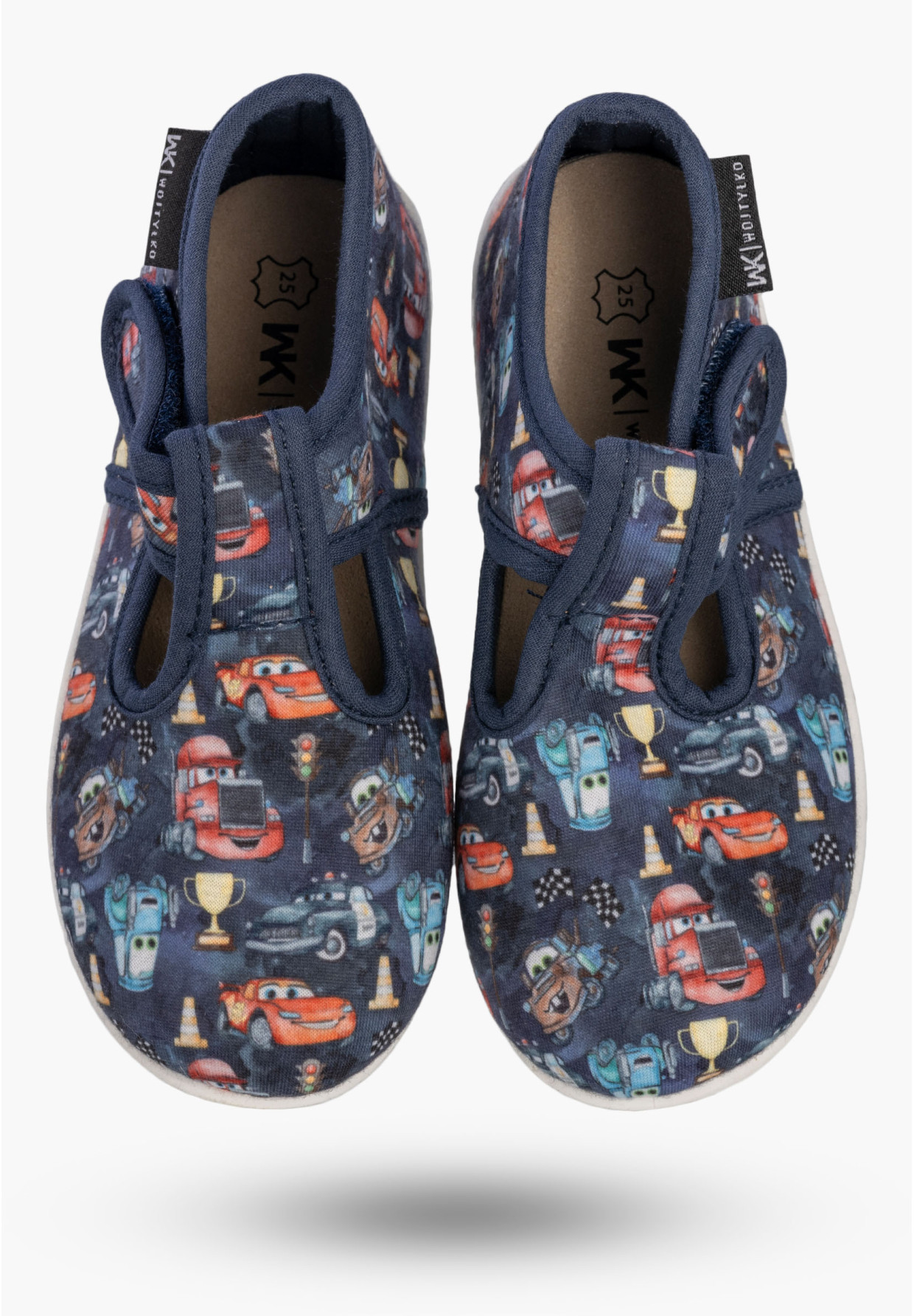 Kapcie Dziecięce Na Rzepy Barefoot Buty Lekkie Skórzana Wkładka Wojtyłko Granatowe