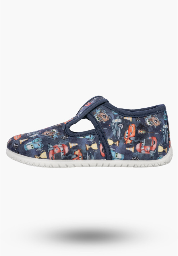 Kapcie Dziecięce Na Rzepy Barefoot Buty Lekkie Skórzana Wkładka Wojtyłko Granatowe