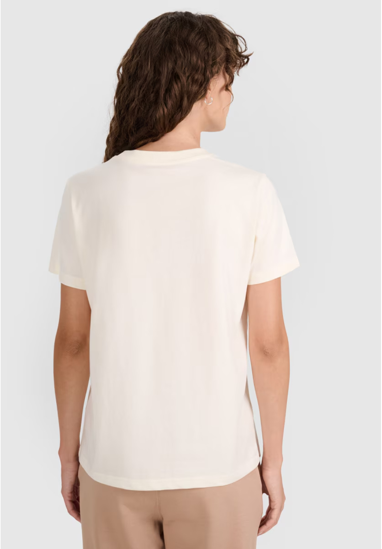 Koszulka Damska 4F T-shirt Regular Gładki Beżowy 4FWAW25TTSHF2970