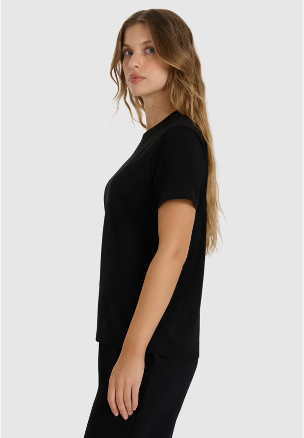 Koszulka Damska 4F T-shirt Regular Gładki Czarny 4FWAW25TTSHF2970