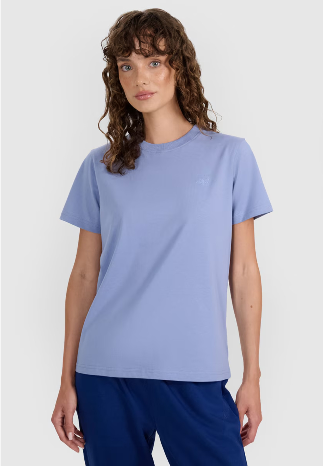 Koszulka Damska 4F T-shirt Regular Gładki Denim 4FWAW25TTSHF2970