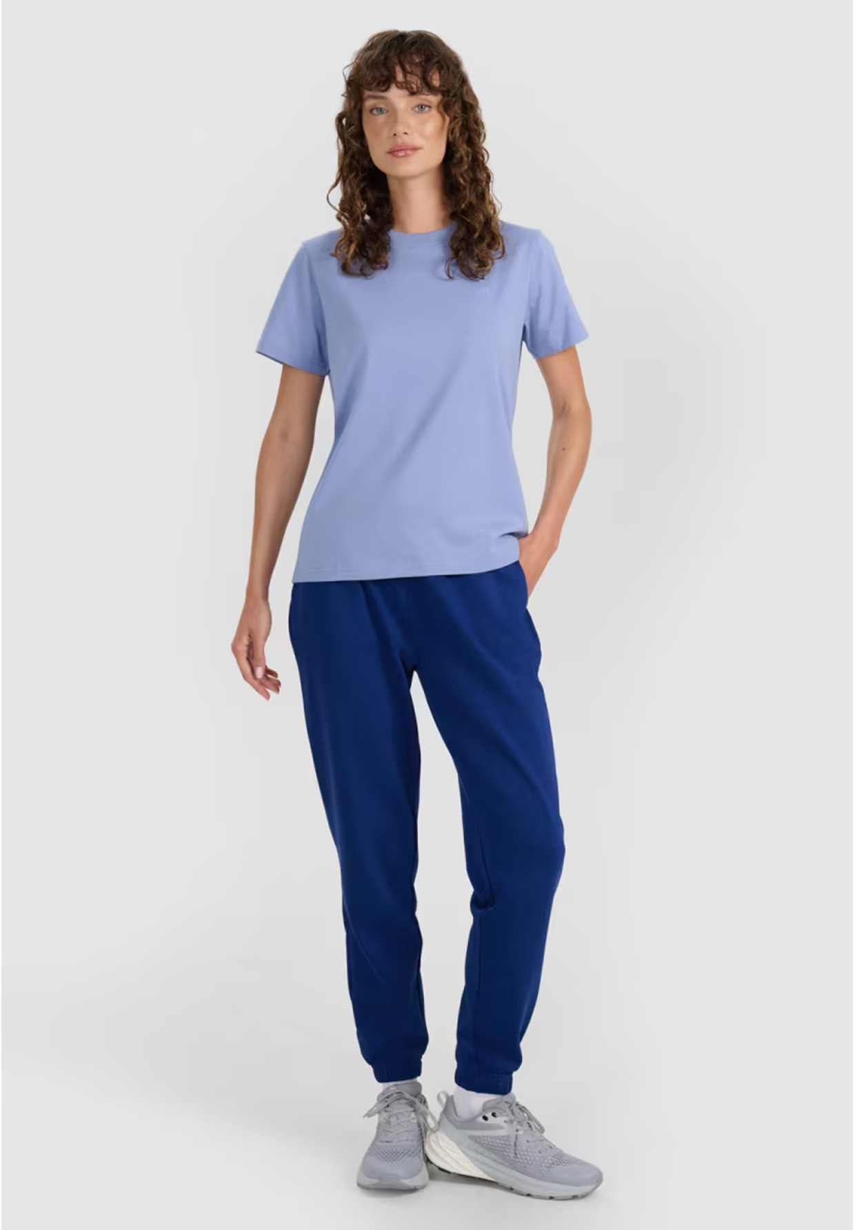 Koszulka Damska 4F T-shirt Regular Gładki Denim 4FWAW25TTSHF2970