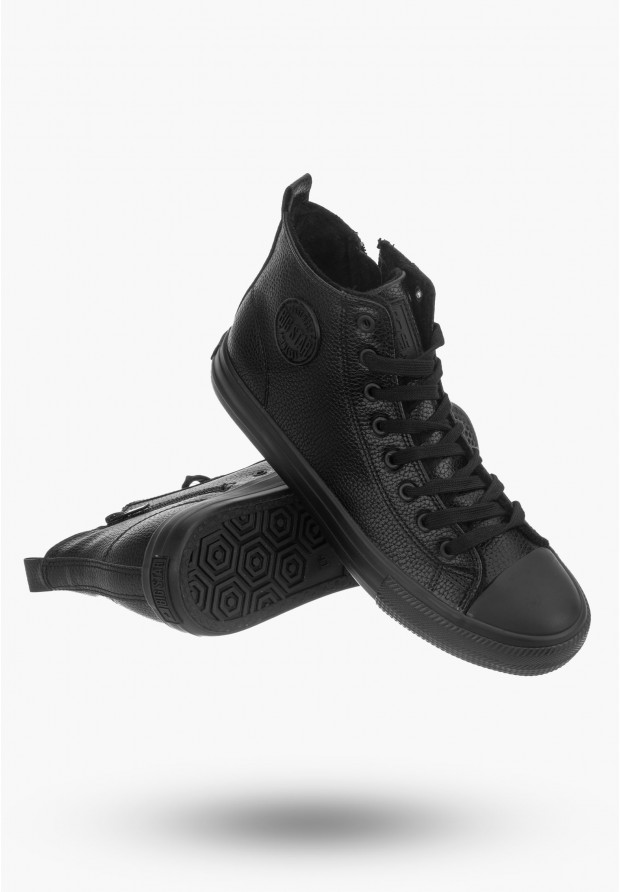 Trampki Męskie Big Star Czarne wysokie MM174012