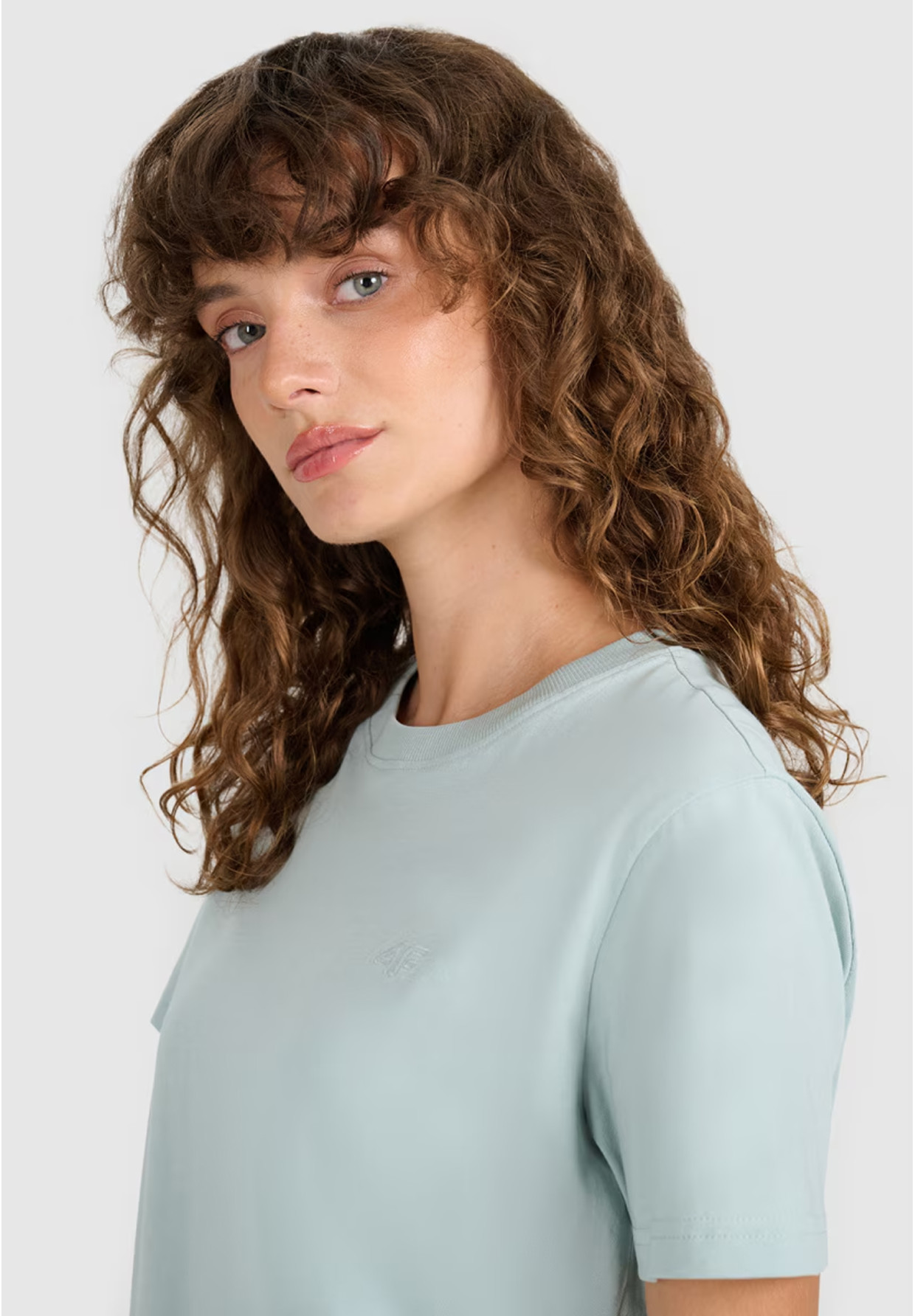 Koszulka Damska 4F T-shirt Regular Gładki Miętowy 4FWAW25TTSHF2970