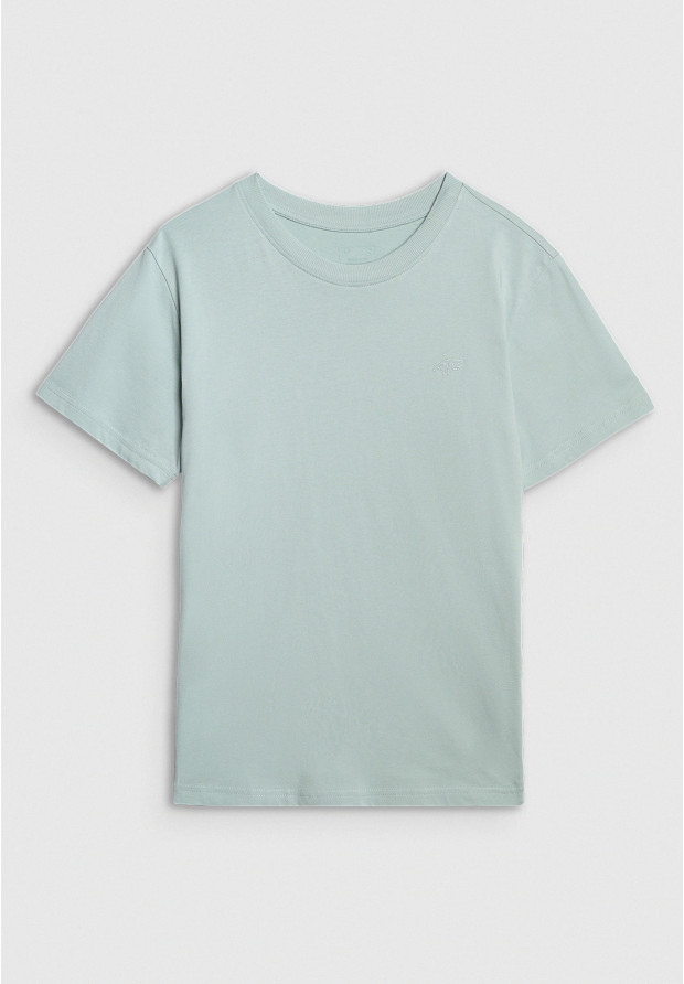 Koszulka Damska 4F T-shirt Regular Gładki Miętowy 4FWAW25TTSHF2970