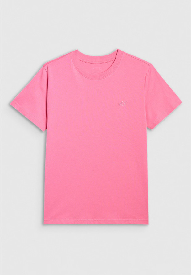 Koszulka Damska 4F T-shirt Regular Gładki Różowy 4FWAW25TTSHF2970