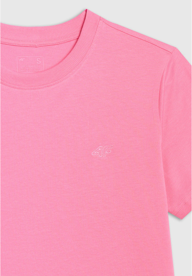 Koszulka Damska 4F T-shirt Regular Gładki Różowy 4FWAW25TTSHF2970
