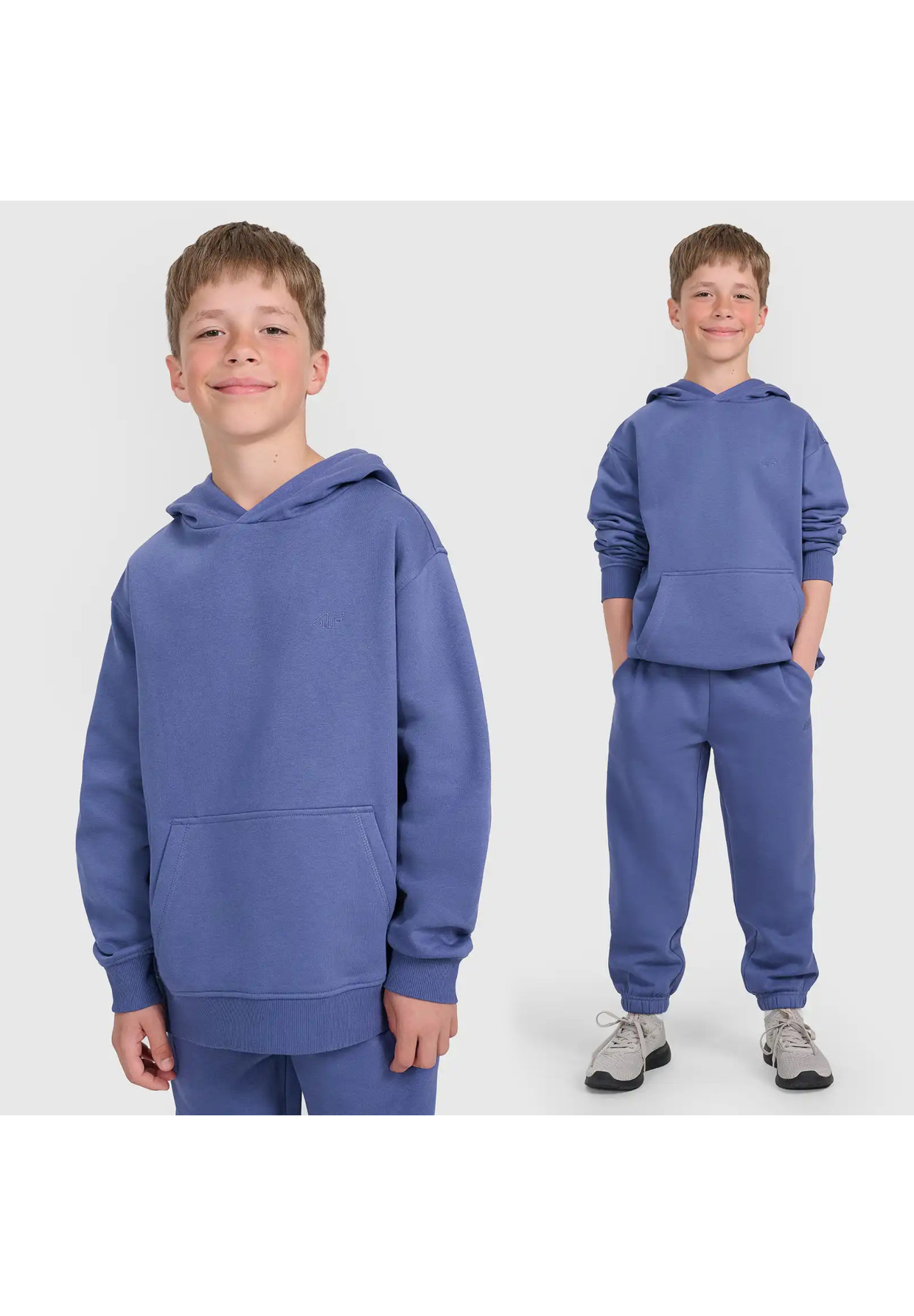 Bluza Chłopięca 4F Dresowa z Kapturem Basic Niebieska 4FJWAW25TSWSM1945
