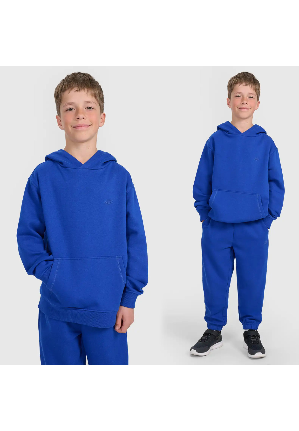 Bluza Chłopięca 4F Dresowa z Kapturem Basic Niebieska 4FJWAW25TSWSM1945
