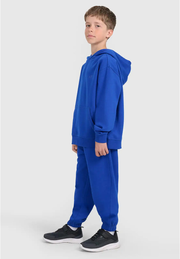 Bluza Chłopięca 4F Dresowa z Kapturem Basic Niebieska 4FJWAW25TSWSM1945