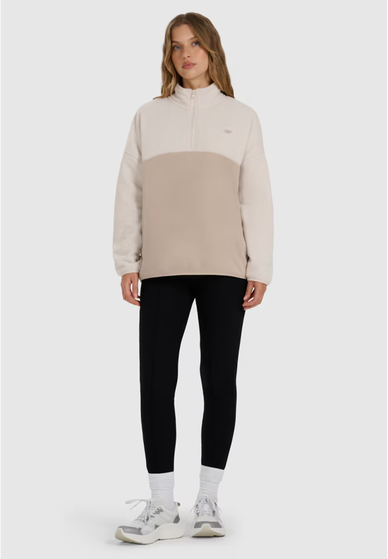 Polar Damski 4F Bluza Ze Stójką Regular Beżowy 4FWAW25TFLEF421