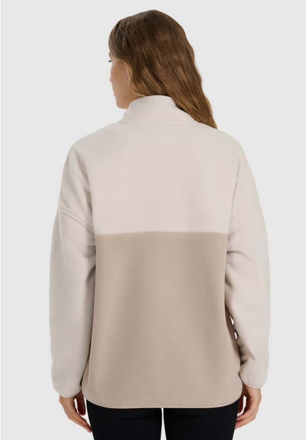 Polar Damski 4F Bluza Ze Stójką Regular Beżowy 4FWAW25TFLEF421