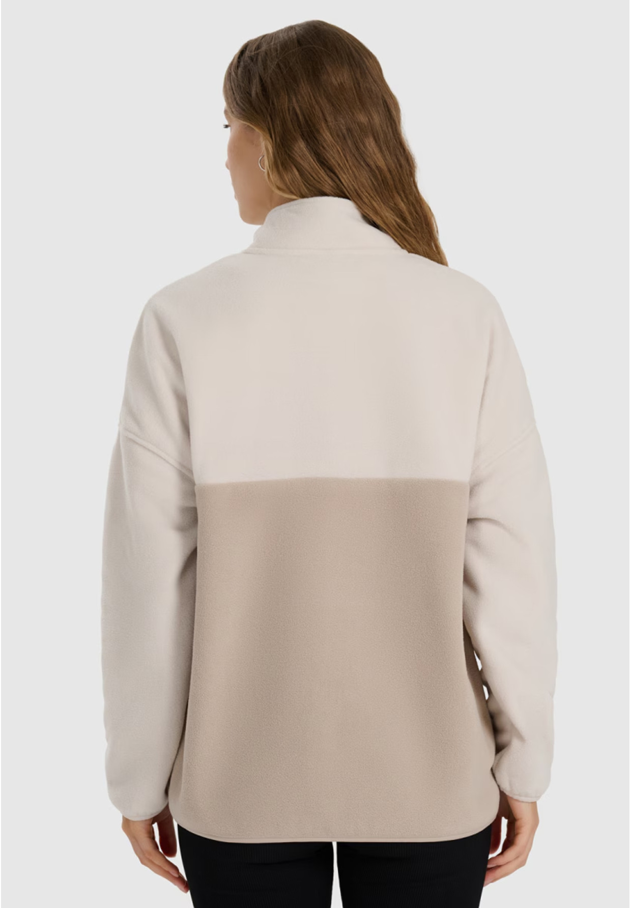 Polar Damski 4F Bluza Ze Stójką Regular Beżowy 4FWAW25TFLEF421