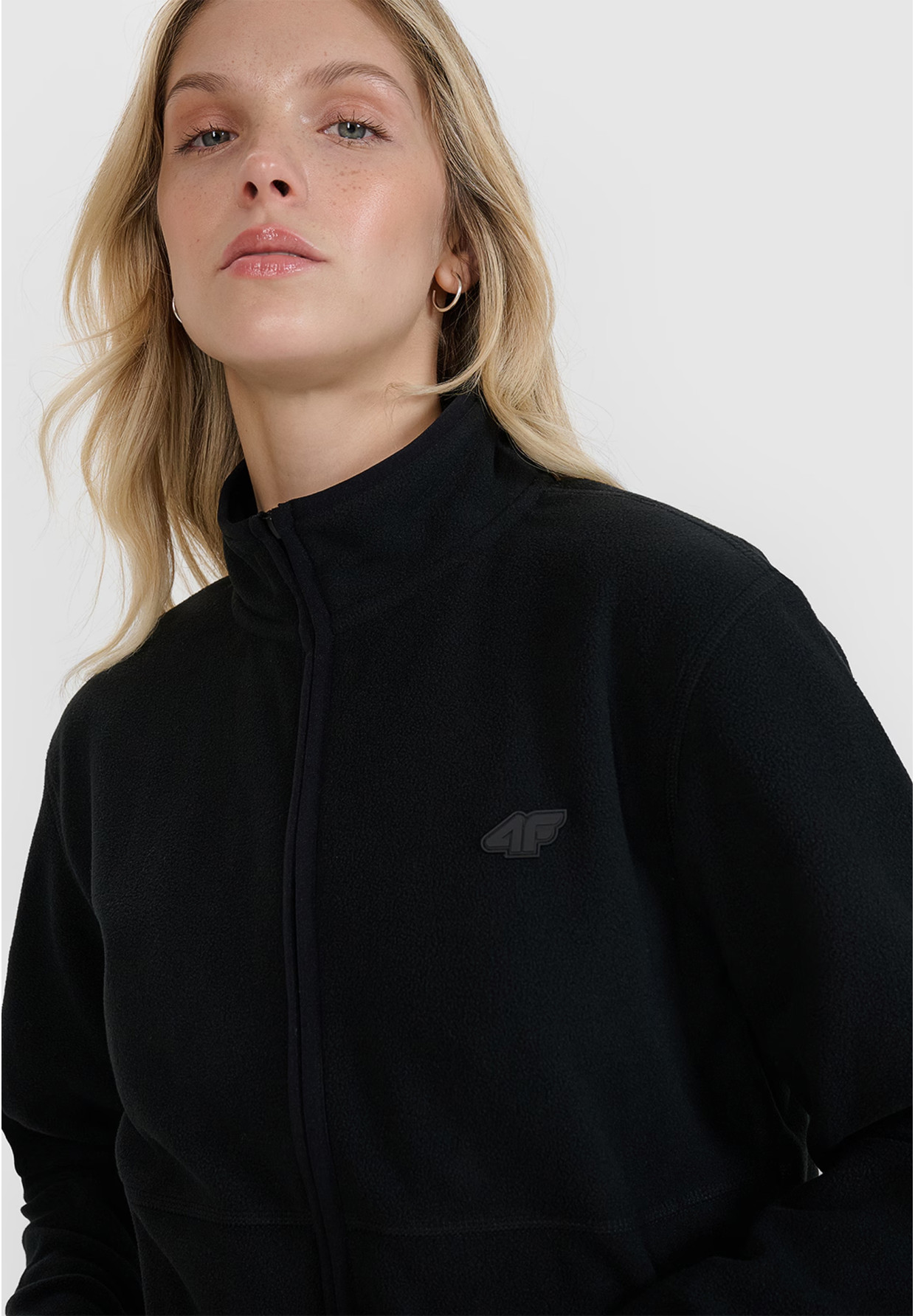 Polar Damski 4F Bluza Ze Stójką Regular Czarny 4FWMM00TFLEF314