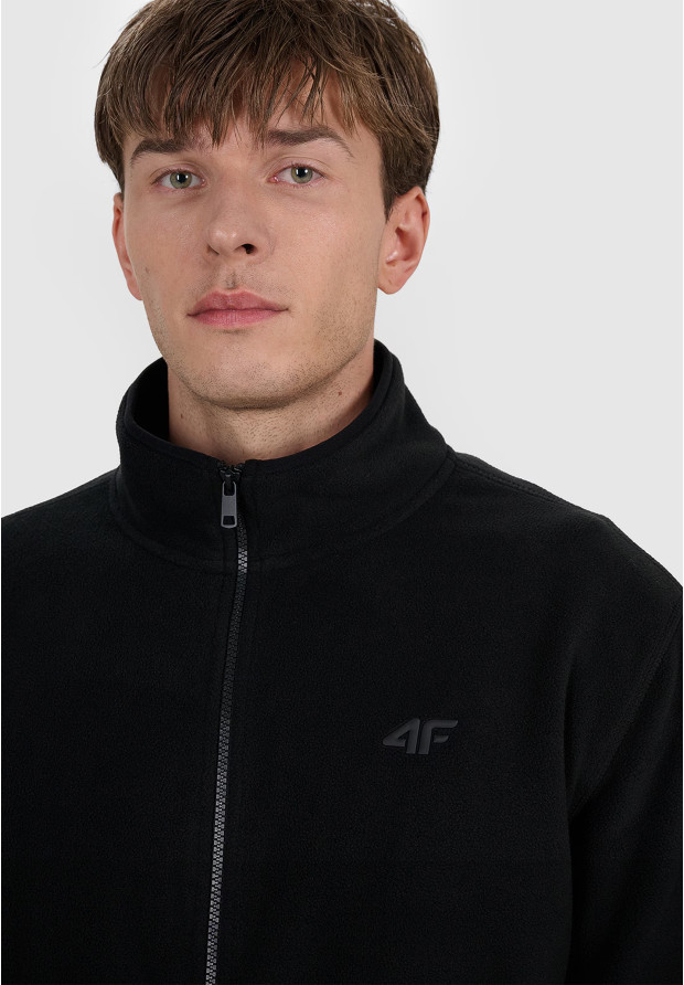 Polar Męski 4F Sportowy Rozpinany Regular Ze Stójką Czarny 4FWMM00TFLEM316