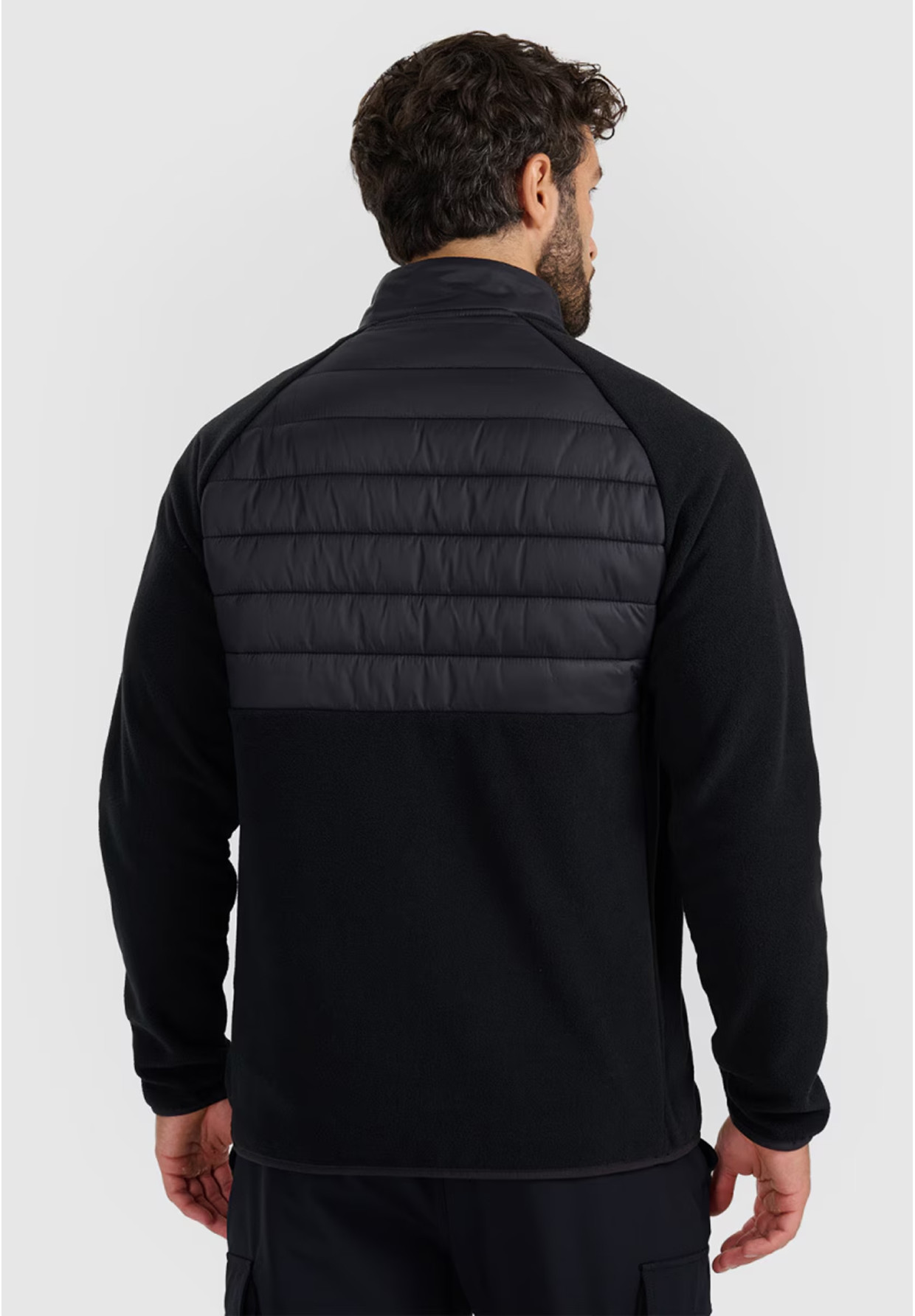 Polar Męski 4F Sportowy Rozpinany Regular Ze Stójką Bluza Czarna 4FWAW25TFLEM415