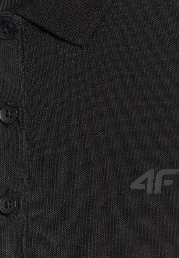 Koszulka Polo Damska 4F Slim Z Kołnierzem Klasyczna Czarna 4FWMM00TPTSF365