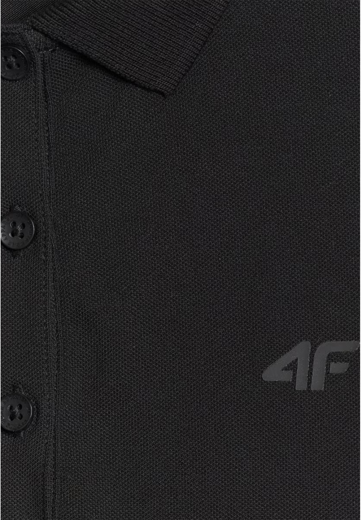 Koszulka Polo Damska 4F Slim Z Kołnierzem Klasyczna Czarna 4FWMM00TPTSF365