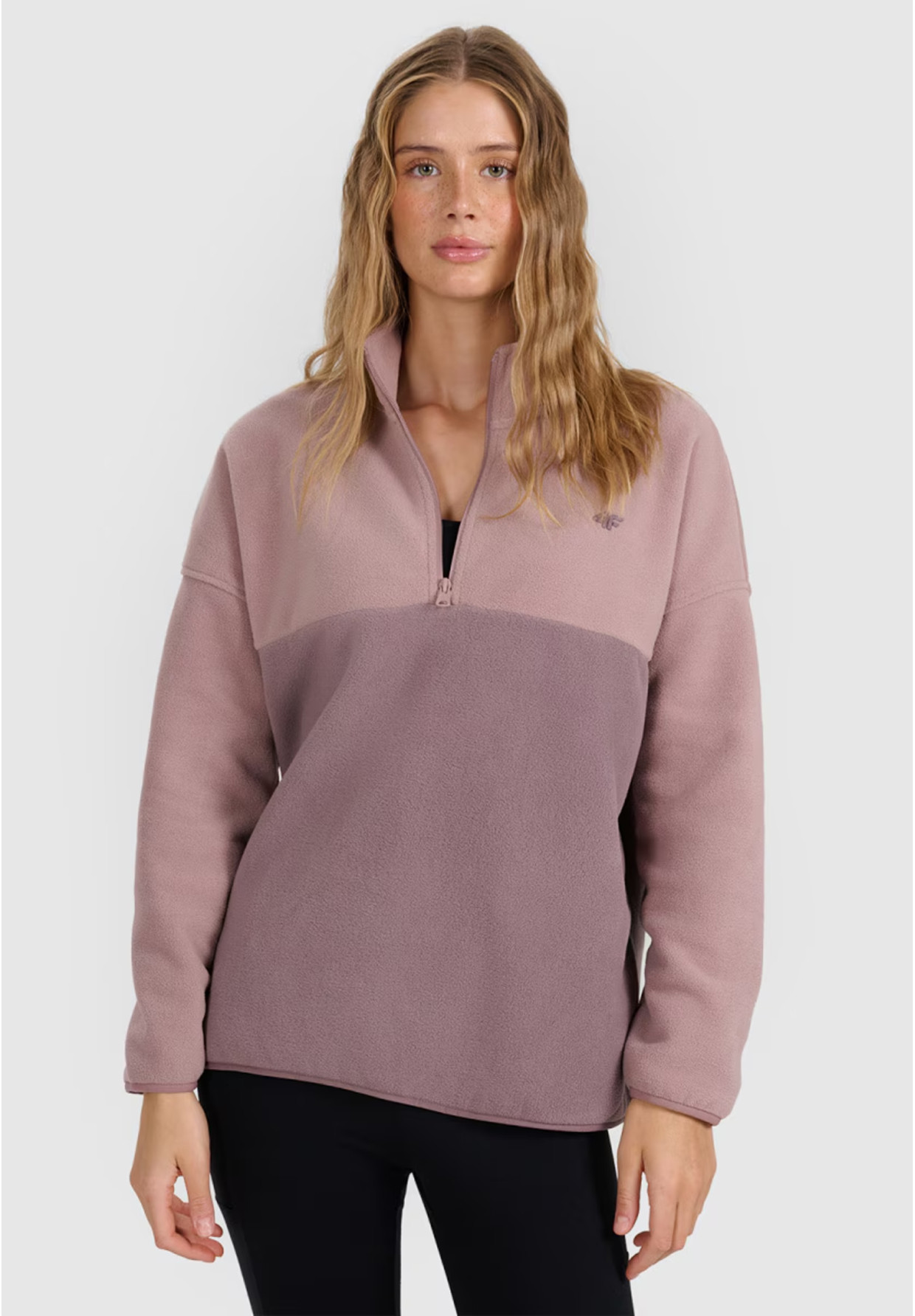 Polar Damski 4F Bluza Ze Stójką Regular Pudrowy Róż 4FWAW25TFLEF421