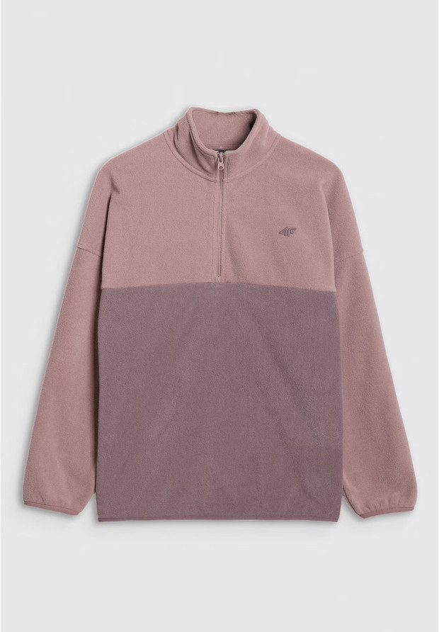 Polar Damski 4F Bluza Ze Stójką Regular Pudrowy Róż 4FWAW25TFLEF421