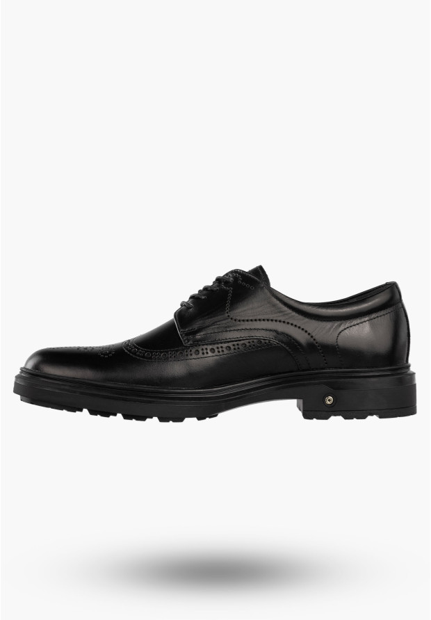 Półbuty Wizytowe Męskie Skórzane Buty Eleganckie Czarne
