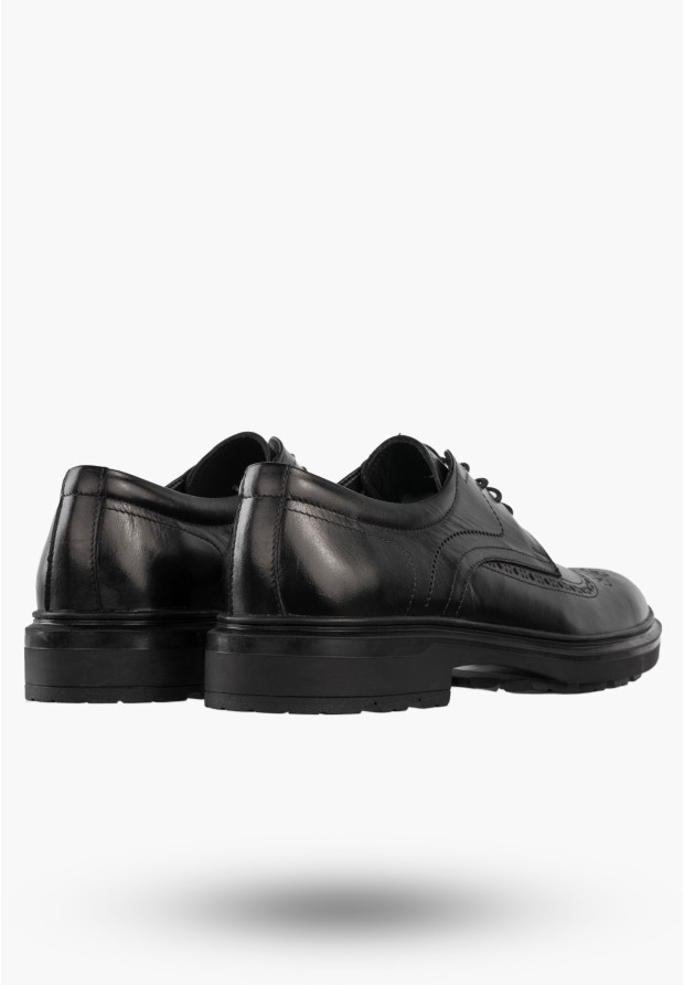 Półbuty Wizytowe Męskie Skórzane Buty Eleganckie Czarne