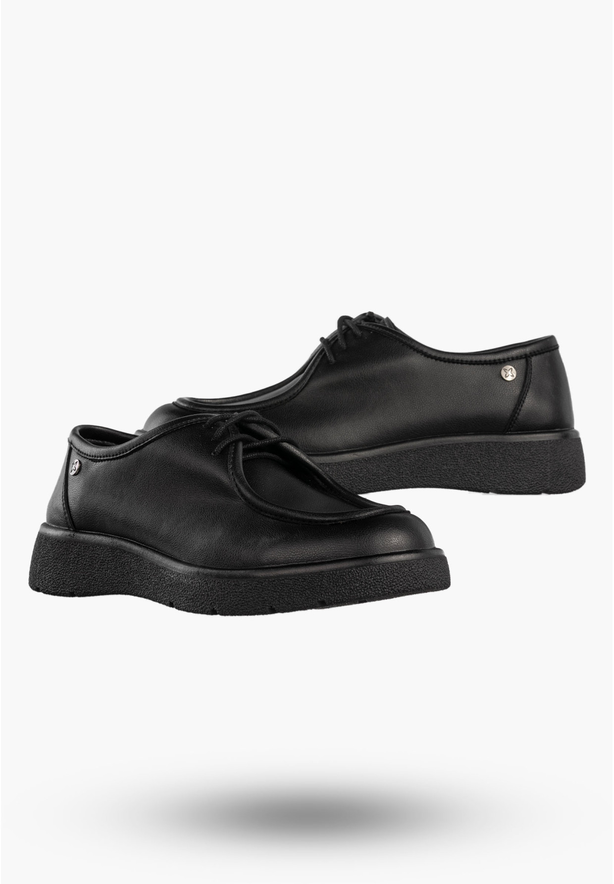Półbuty Damskie Skórzane Buty Eleganckie Sznurowane Maciejka Czarne