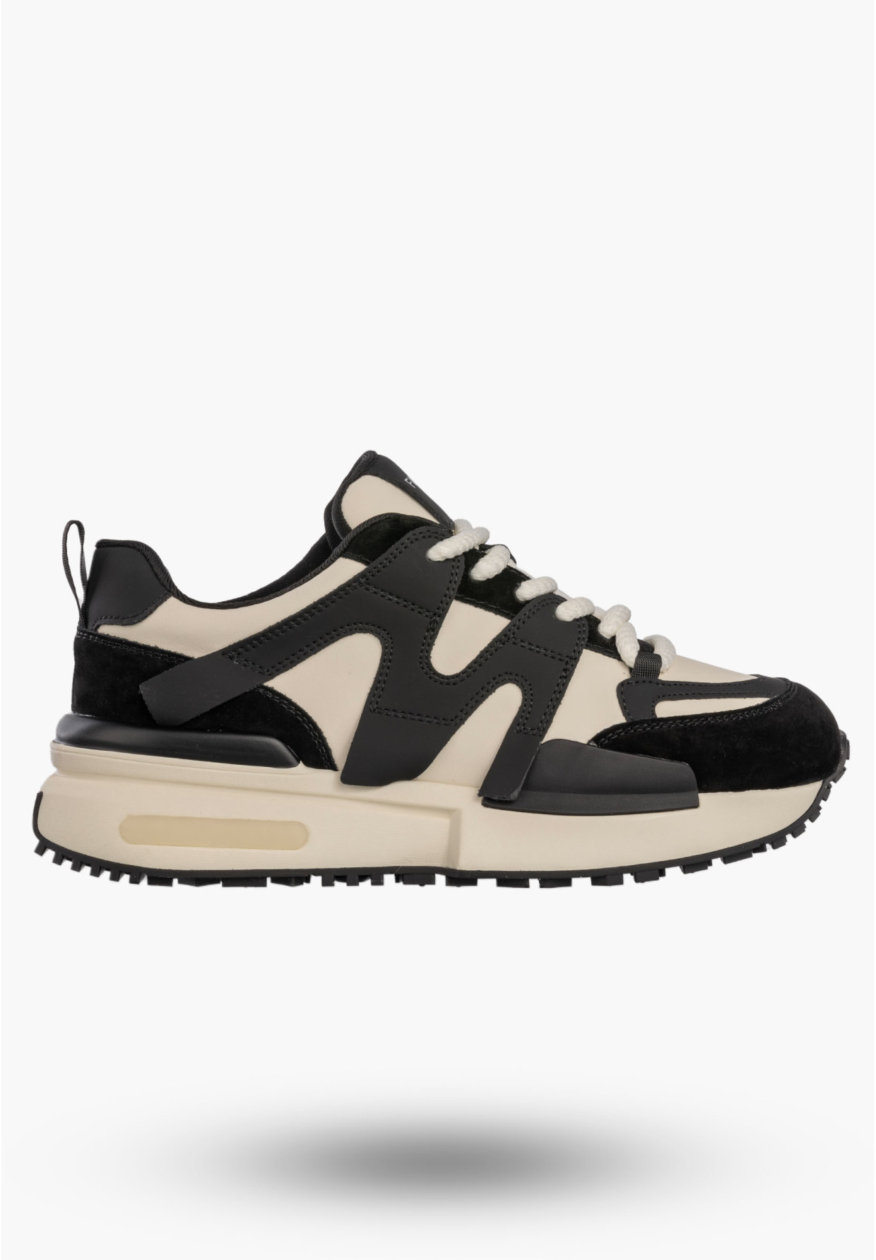 Sneakersy Damskie Skórzane Buty Sportowe Półbuty Czarne Filippo