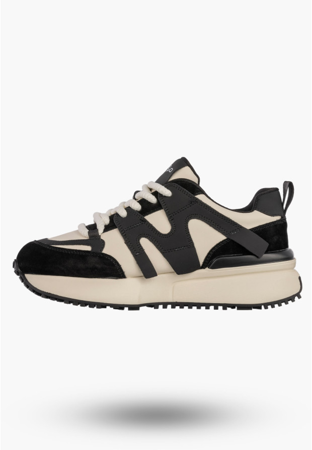 Sneakersy Damskie Skórzane Buty Sportowe Półbuty Czarne Filippo