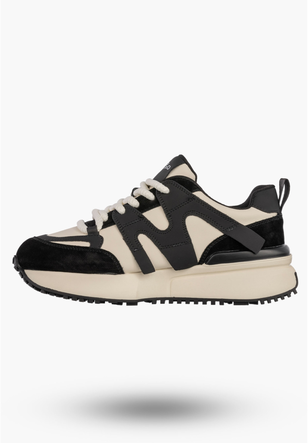 Sneakersy Damskie Skórzane Buty Sportowe Półbuty Czarne Filippo