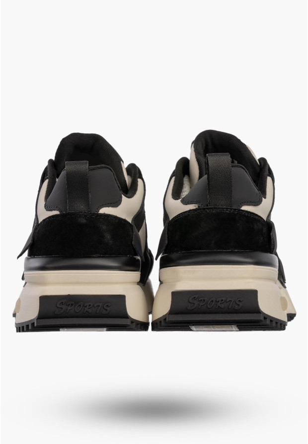 Sneakersy Damskie Skórzane Buty Sportowe Półbuty Czarne Filippo