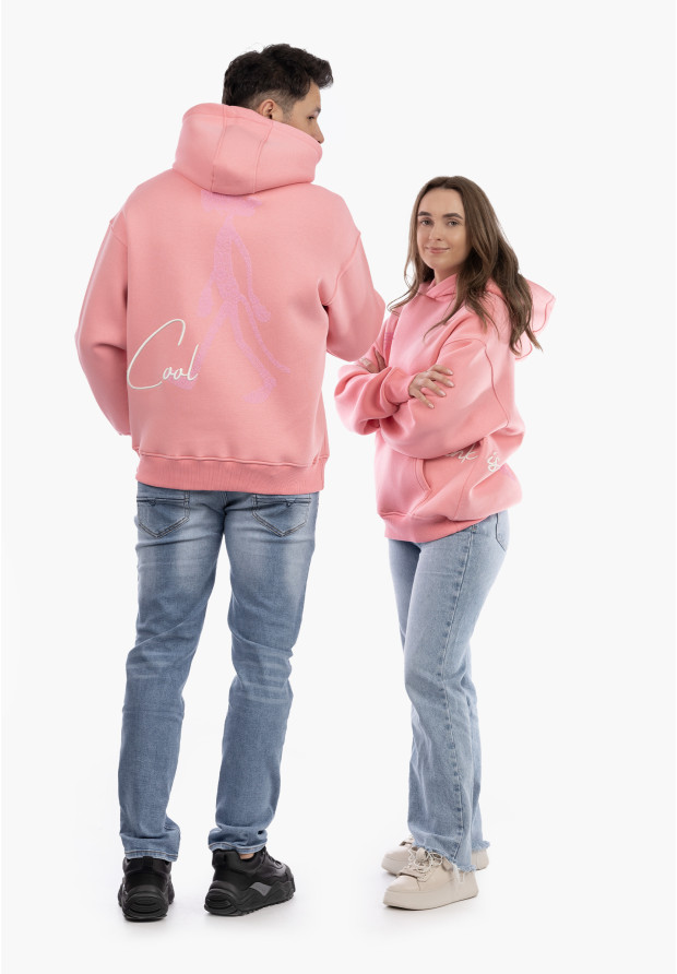 Oversize hoodie unisex różowe