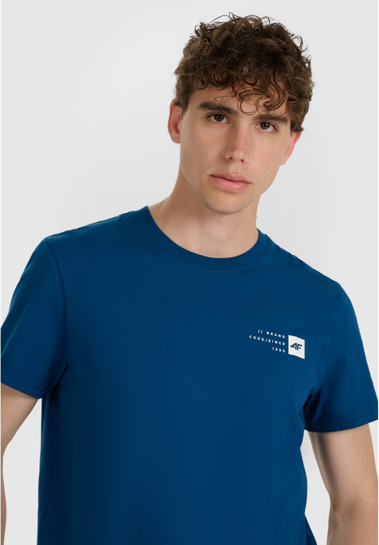 Koszulka Męska 4F T-shirt Z Nadrukiem Regular Granatowa 4FWAW25TTSHM3131