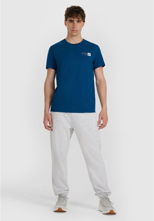 Koszulka Męska 4F T-shirt Z Nadrukiem Regular Granatowa 4FWAW25TTSHM3131