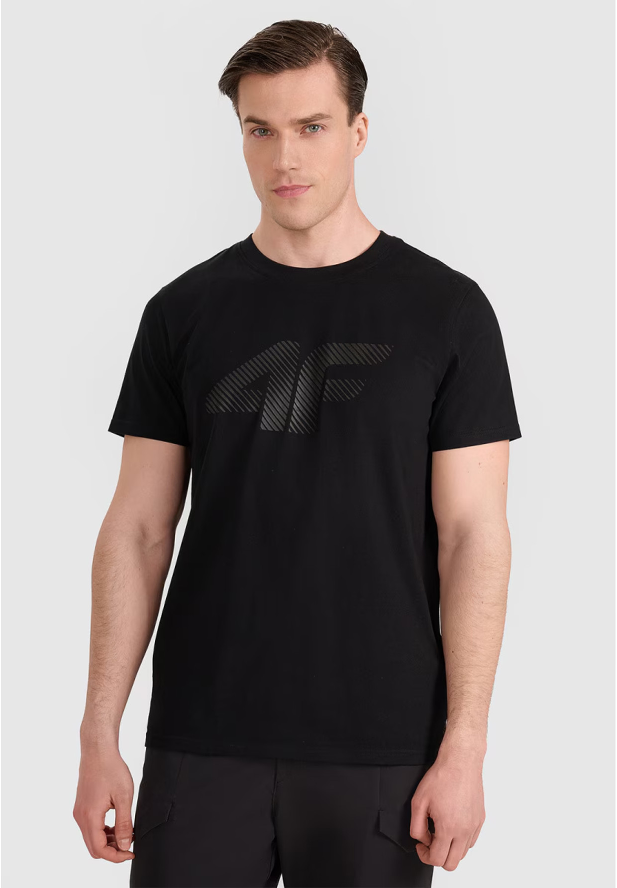 Koszulka Męska 4F T-shirt Z Nadrukiem Regular Czarna 4FWMM00TTSHM2257