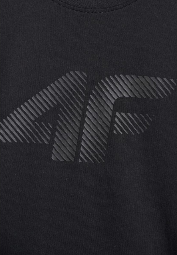 Koszulka Męska 4F T-shirt Z Nadrukiem Regular Czarna 4FWMM00TTSHM2257