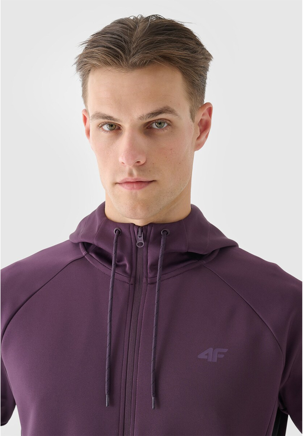 Bluza Męska 4F Rozpinana Sportowa Treningowa Fioletowa 4FWAW24TFSWM405