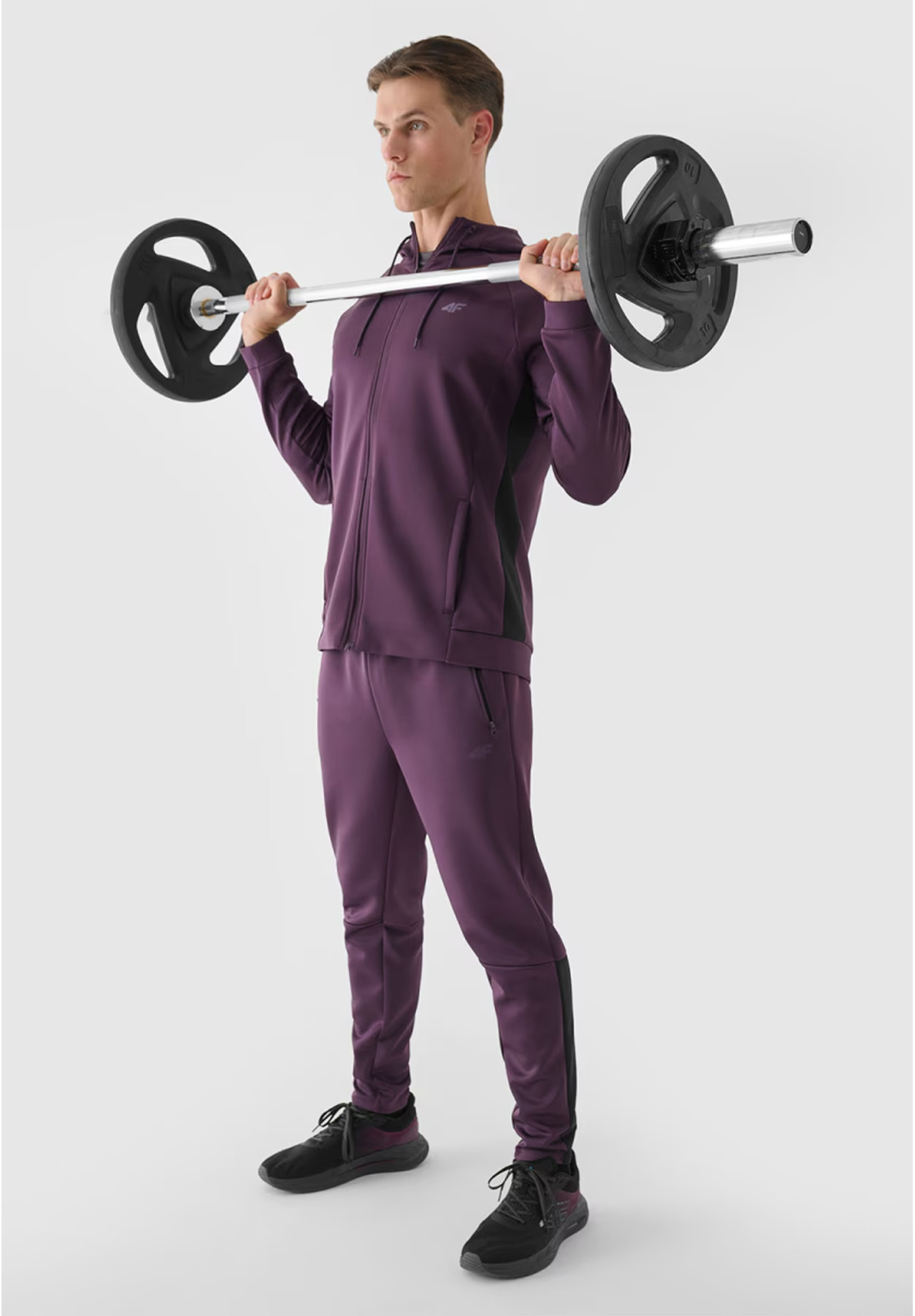 Bluza Męska 4F Rozpinana Sportowa Treningowa Fioletowa 4FWAW24TFSWM405