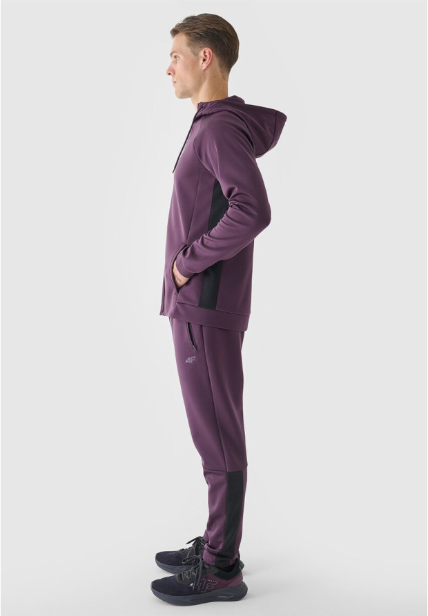 Bluza Męska 4F Rozpinana Sportowa Treningowa Fioletowa 4FWAW24TFSWM405