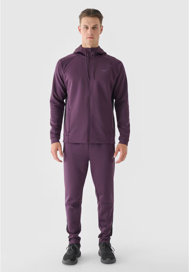 Bluza Męska 4F Rozpinana Sportowa Treningowa Fioletowa 4FWAW24TFSWM405