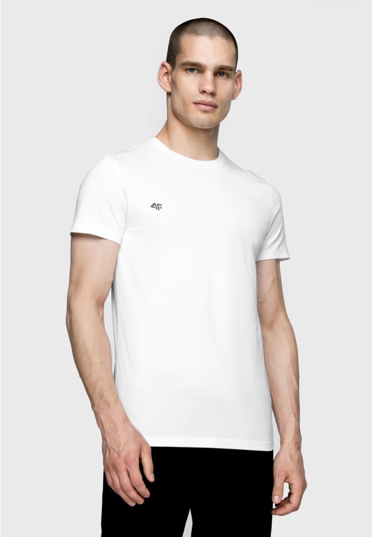 Koszulka Męska 4F T-shirt Z Logo Regular Biały NOSH4-TSM003B