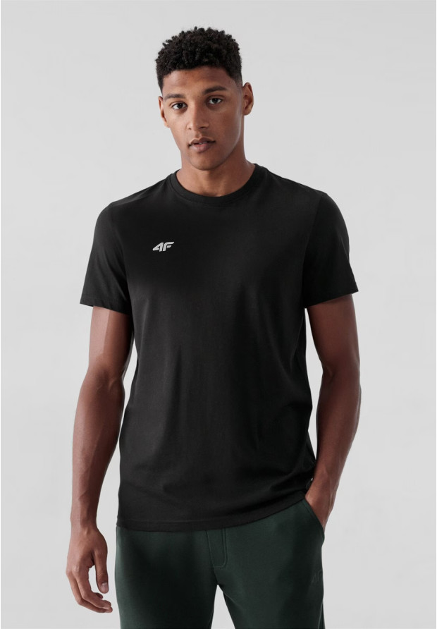 Czarny t-shirt męski 4F z bawełny
